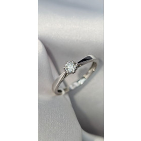 Каблучка із білого золота з діамантом 0,186 ct